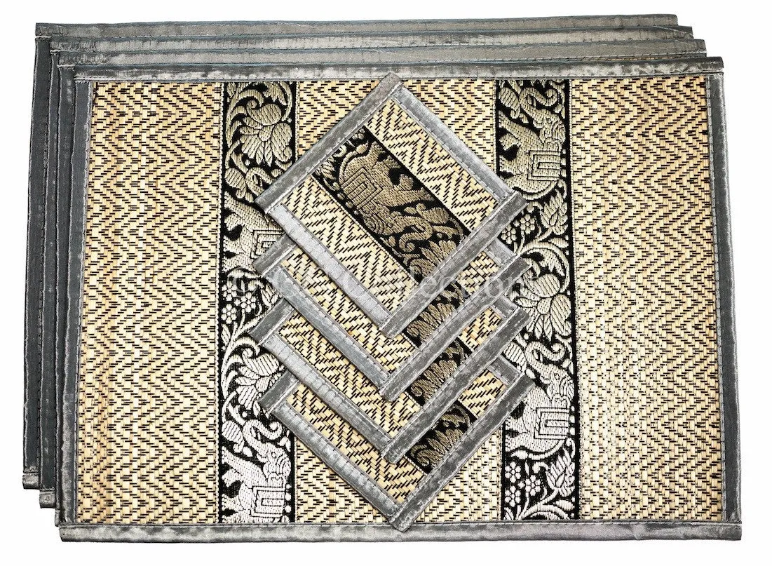 Eco-Friendly Hand-Woven Wicker Reed Thai Style Placemats and Coasters