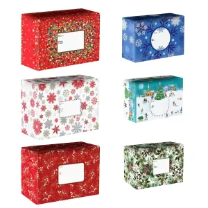 Elegant Christmas Decorative Mailing Box Bundle, 12-Count