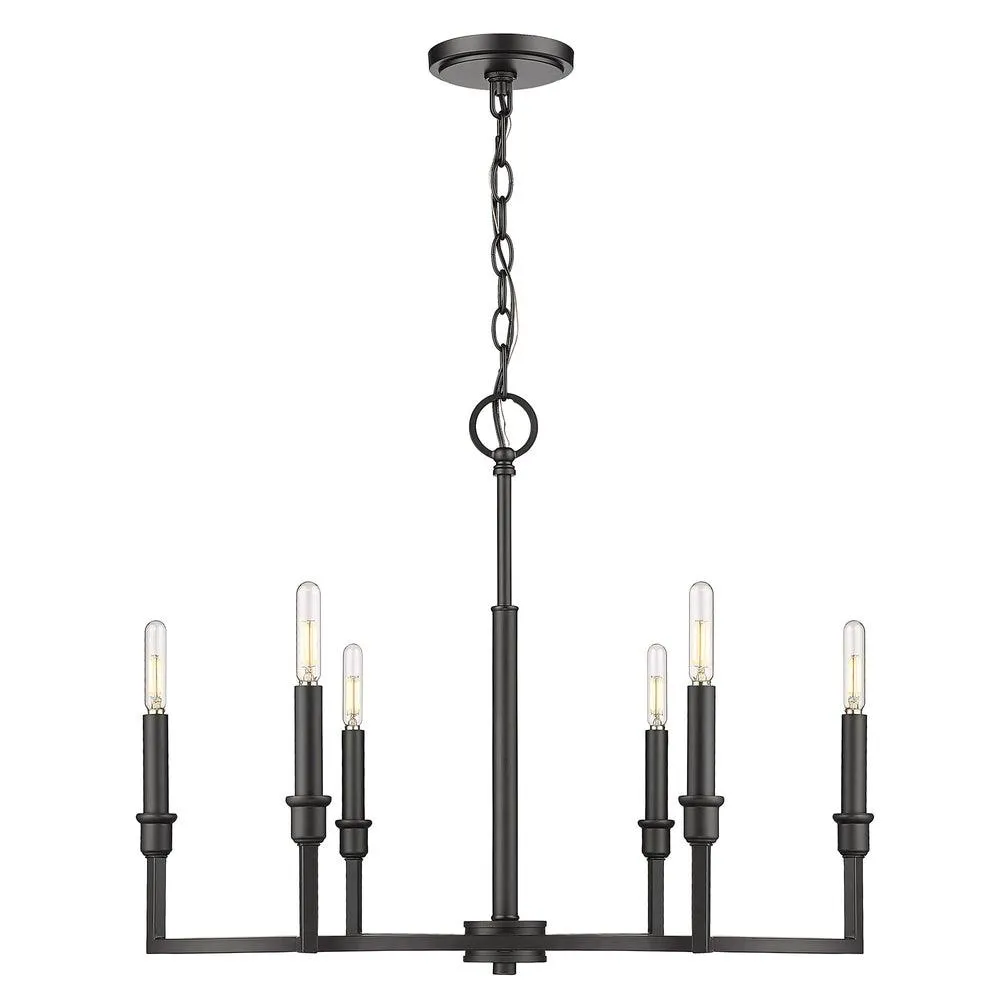 Ellyn 6 lights 25 in. Chandelier Matte Black finish