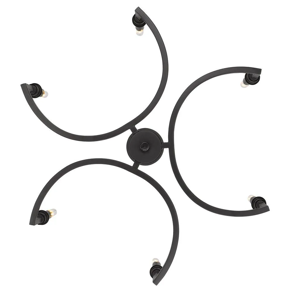 Ellyn 6 lights 25 in. Chandelier Matte Black finish