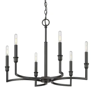 Ellyn 6 lights 25 in. Chandelier Matte Black finish