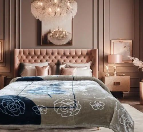 ELSTONE Home Gold Premium 2Ply Double Bed Blanket Heavy Ultra Soft and Warm for Automn Winter with Fancy Bag Color#7