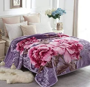 ELSTONE Silky Soft Floral Double Bed Embossed Double PlSilky Mink Blankets for Winters - Embossed Design That Will Enhance Your Room with Vibrant Attractive -Multicolor#10