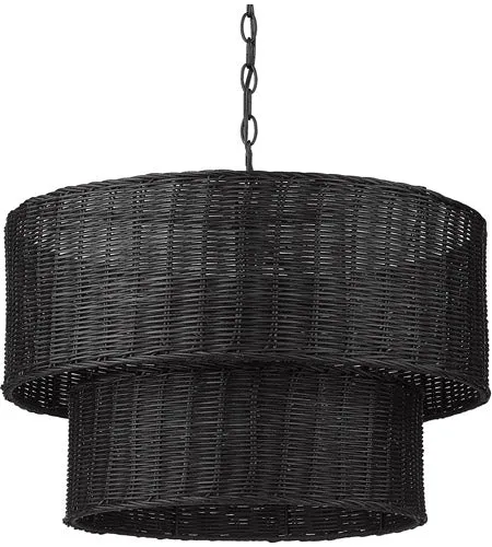 Erma 6 Lights 22 in. Chandelier Matte Black Finish