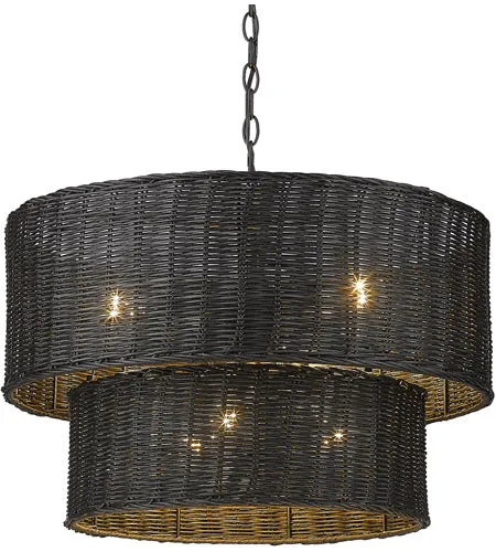 Erma 6 Lights 22 in. Chandelier Matte Black Finish