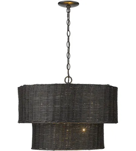 Erma 6 Lights 22 in. Chandelier Matte Black Finish