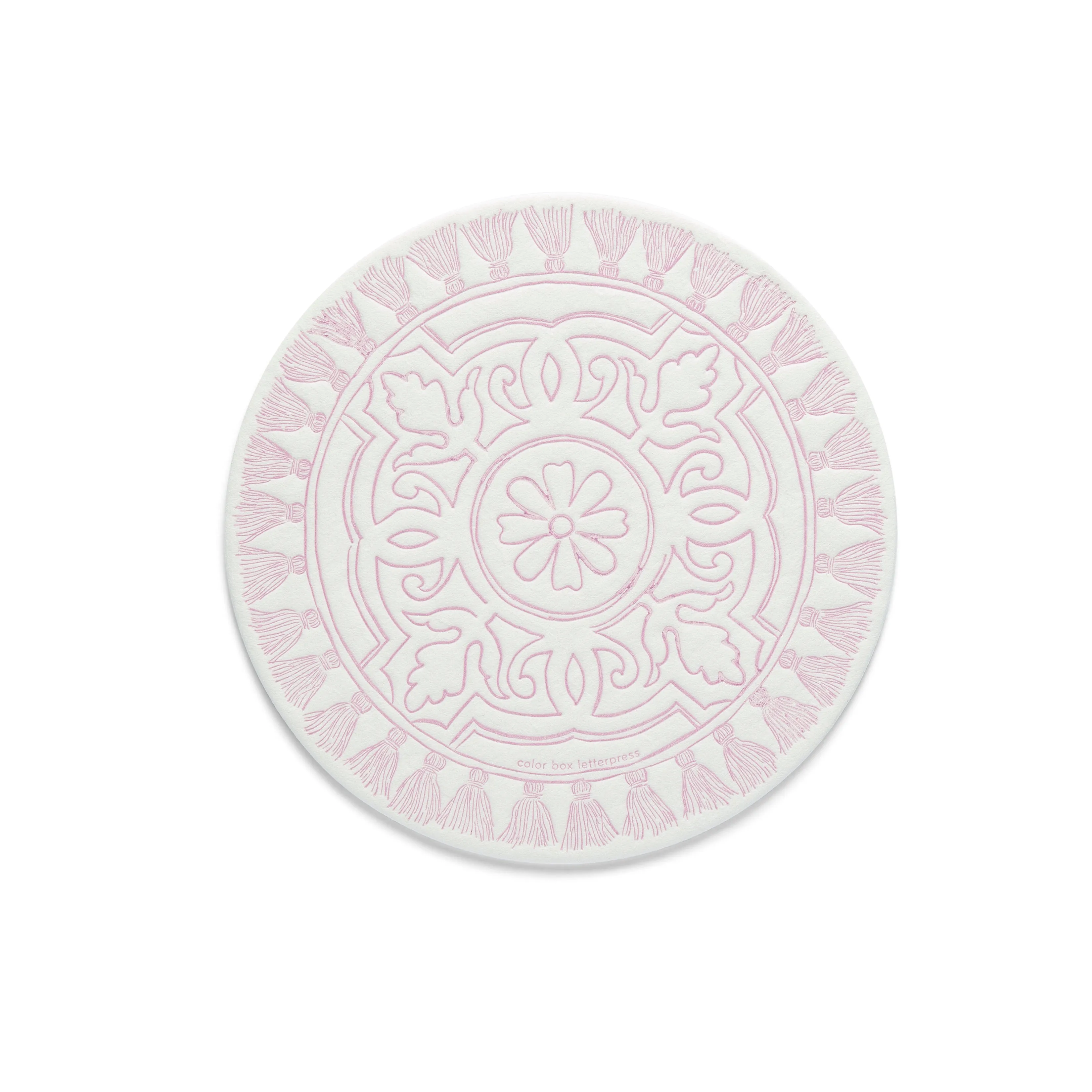 Extra Thirsty Coasters | Mauve Pattern with Fringe