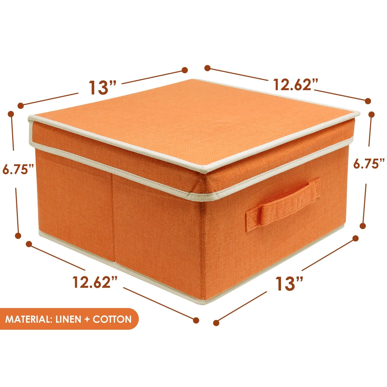 Fabric Storage Bins with Lid (Set of 3)