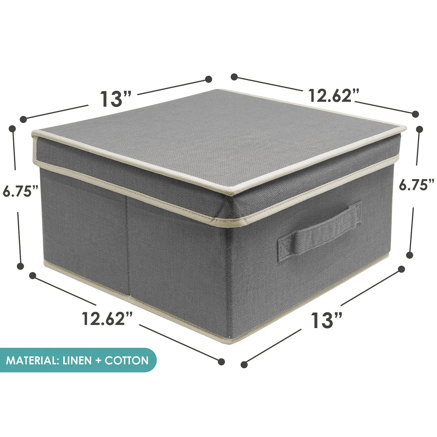 Fabric Storage Bins with Lid (Set of 3)