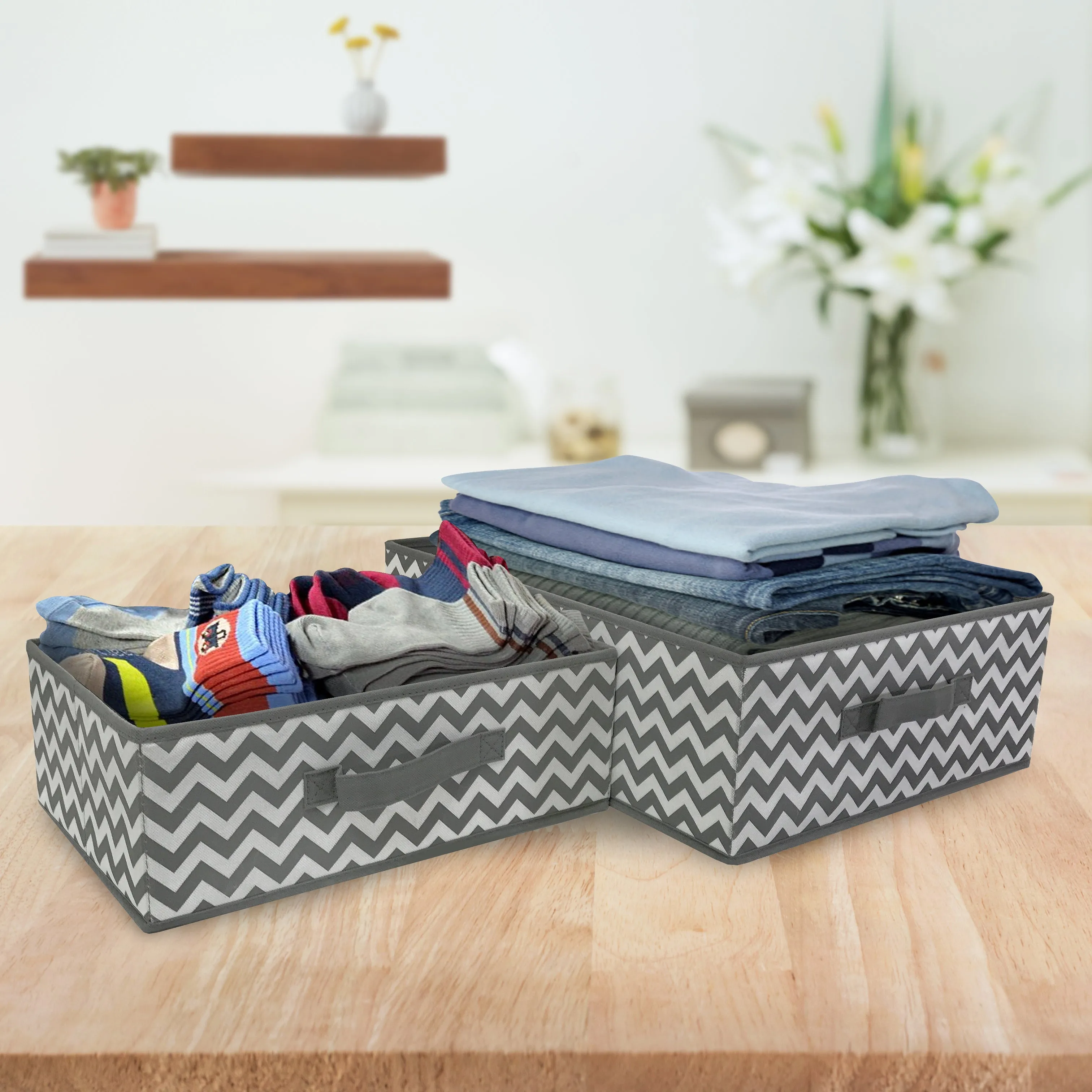 Fabric Storage Organizer Set with Lids (2 Pack)