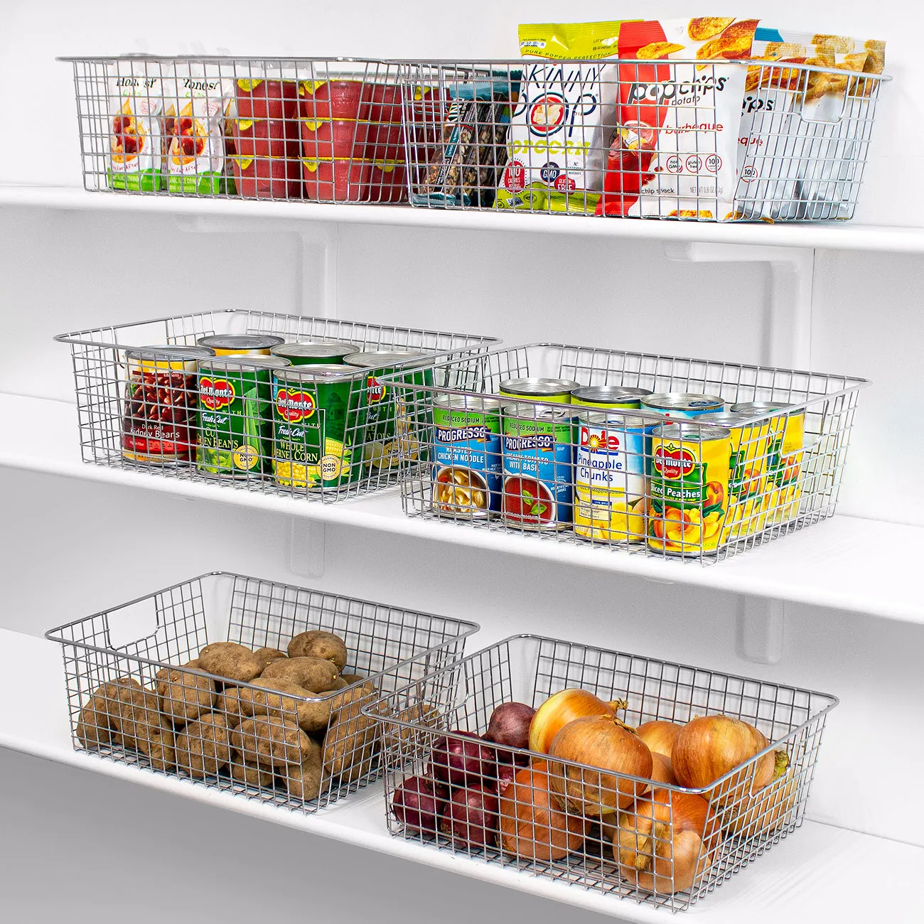Farmhouse Wire Storage Basket Bins (2 Pack)