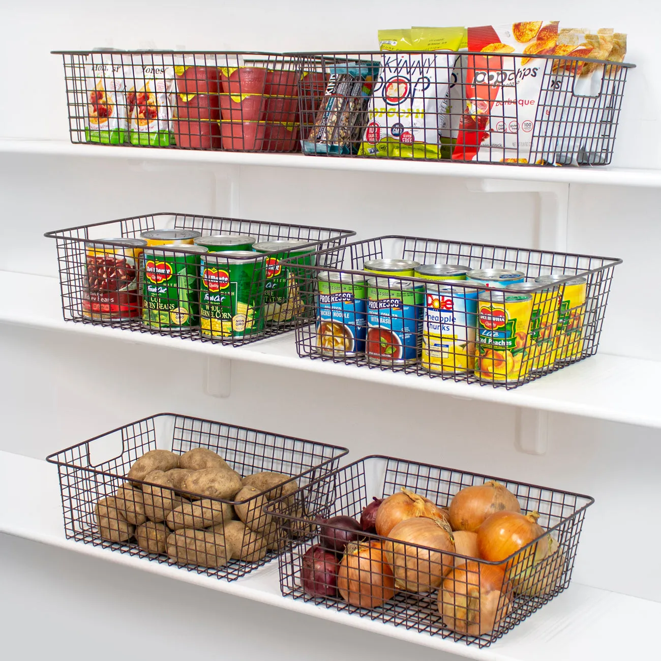 Farmhouse Wire Storage Basket Bins (2 Pack)