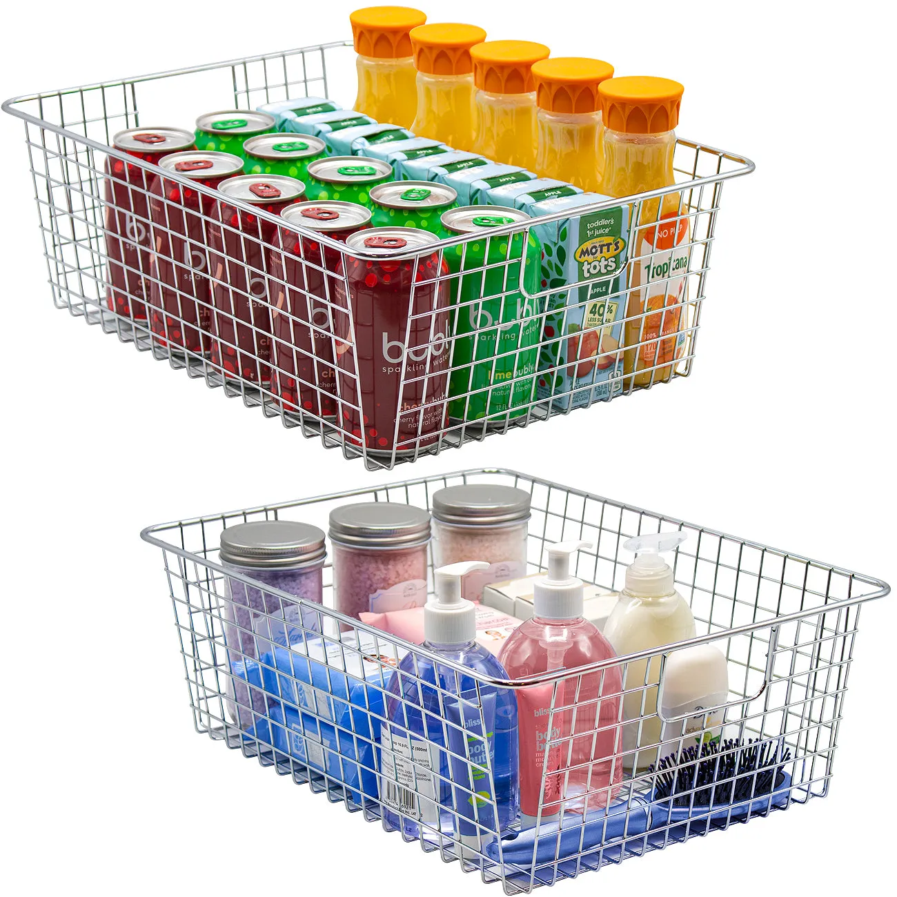 Farmhouse Wire Storage Basket Bins (2 Pack)