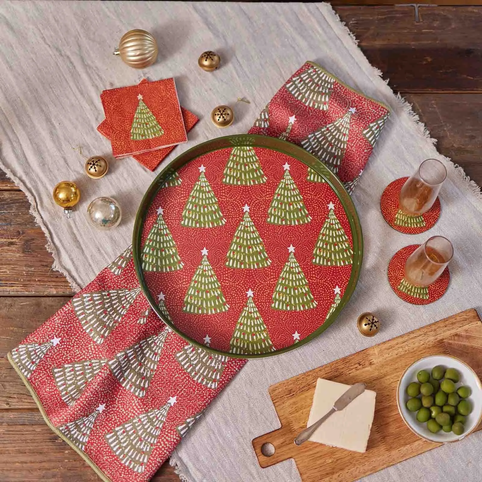 Filigree Trees Tray & Coaster Bundle