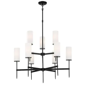 First Avenue 32 in. 9 Lights Chandelier Black finish