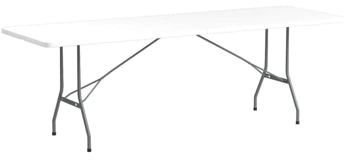 Flash Furniture 30''W x 96''L Bi-Fold Granite White Plastic Folding Table