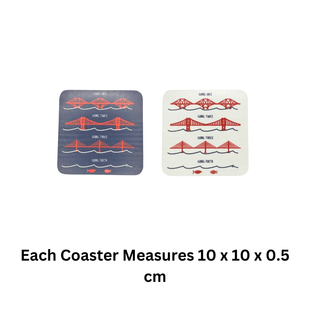 FORTH BRIDGES, SCOTLAND, COASTERS (SET OF 2)