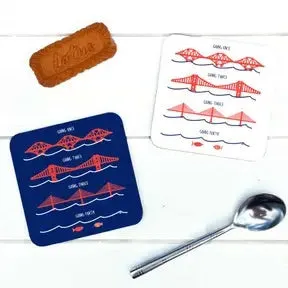 FORTH BRIDGES, SCOTLAND, COASTERS (SET OF 2)