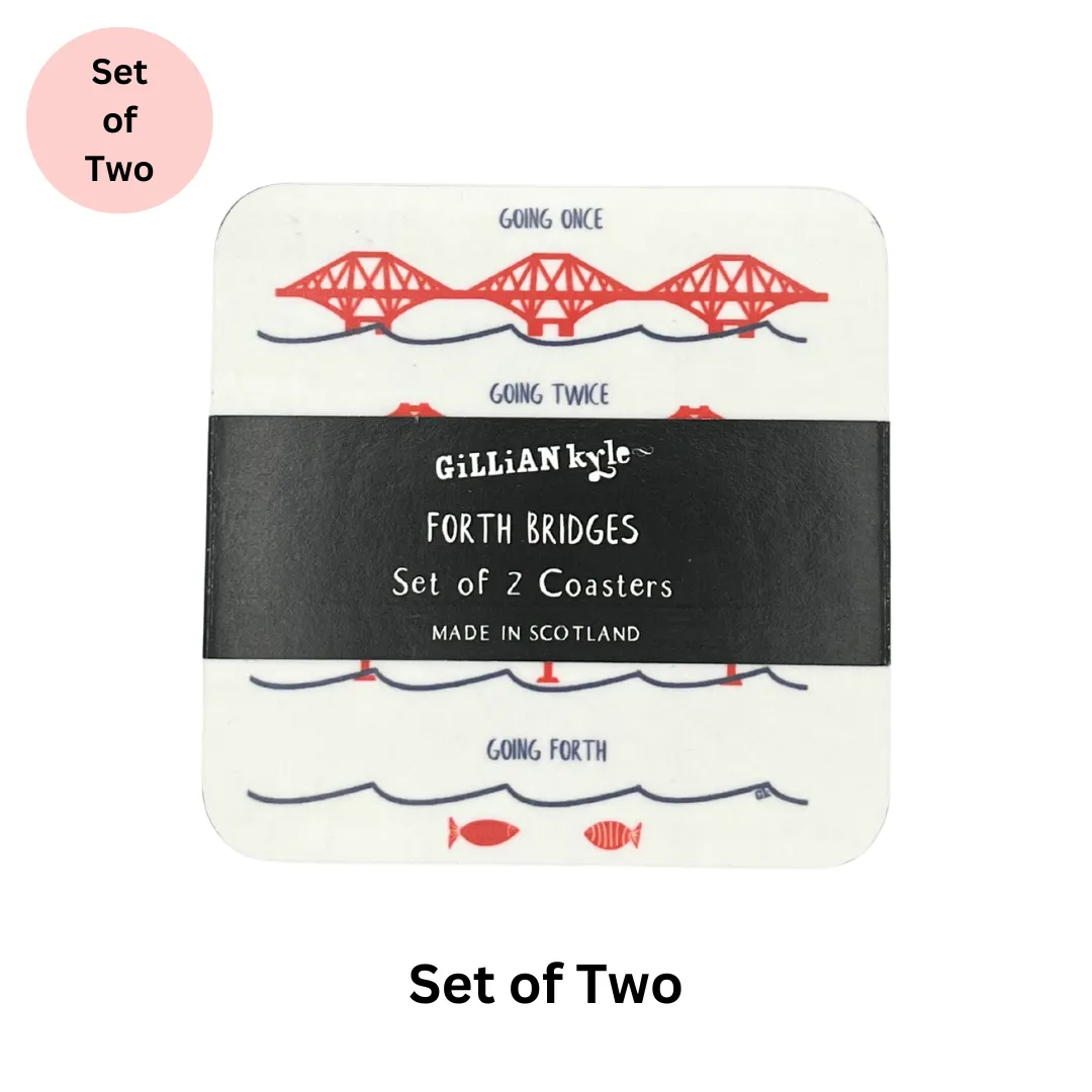 FORTH BRIDGES, SCOTLAND, COASTERS (SET OF 2)