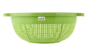 Fun Homes Storage Baskets, Multipurpose and Handy Storage Basket Unbreakable Round Plastic Basket (Green)-FHUNH15159, Standard