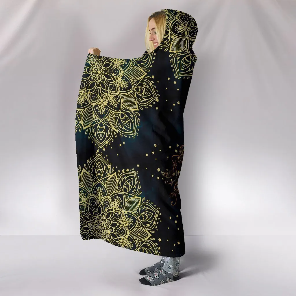 Gold Sun Moon Hooded Blanket