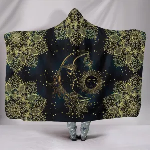 Gold Sun Moon Hooded Blanket