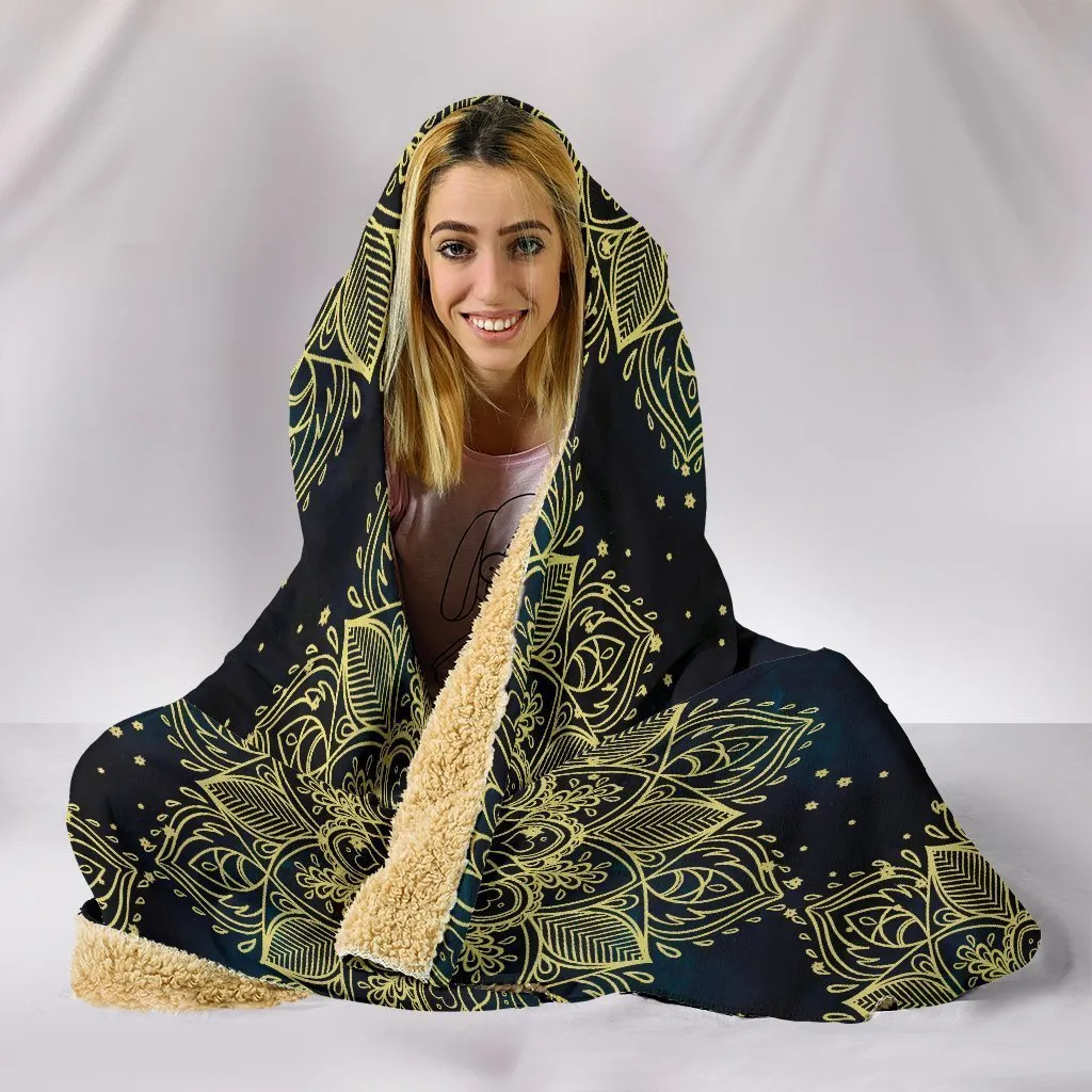 Gold Sun Moon Hooded Blanket