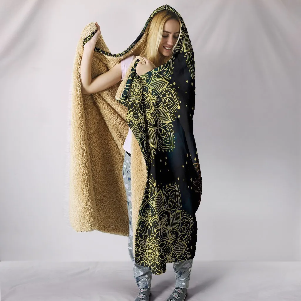 Gold Sun Moon Hooded Blanket