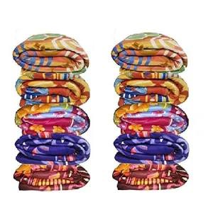 Goyal's Fleece Single Blanket, Multicolour, Pack of 10