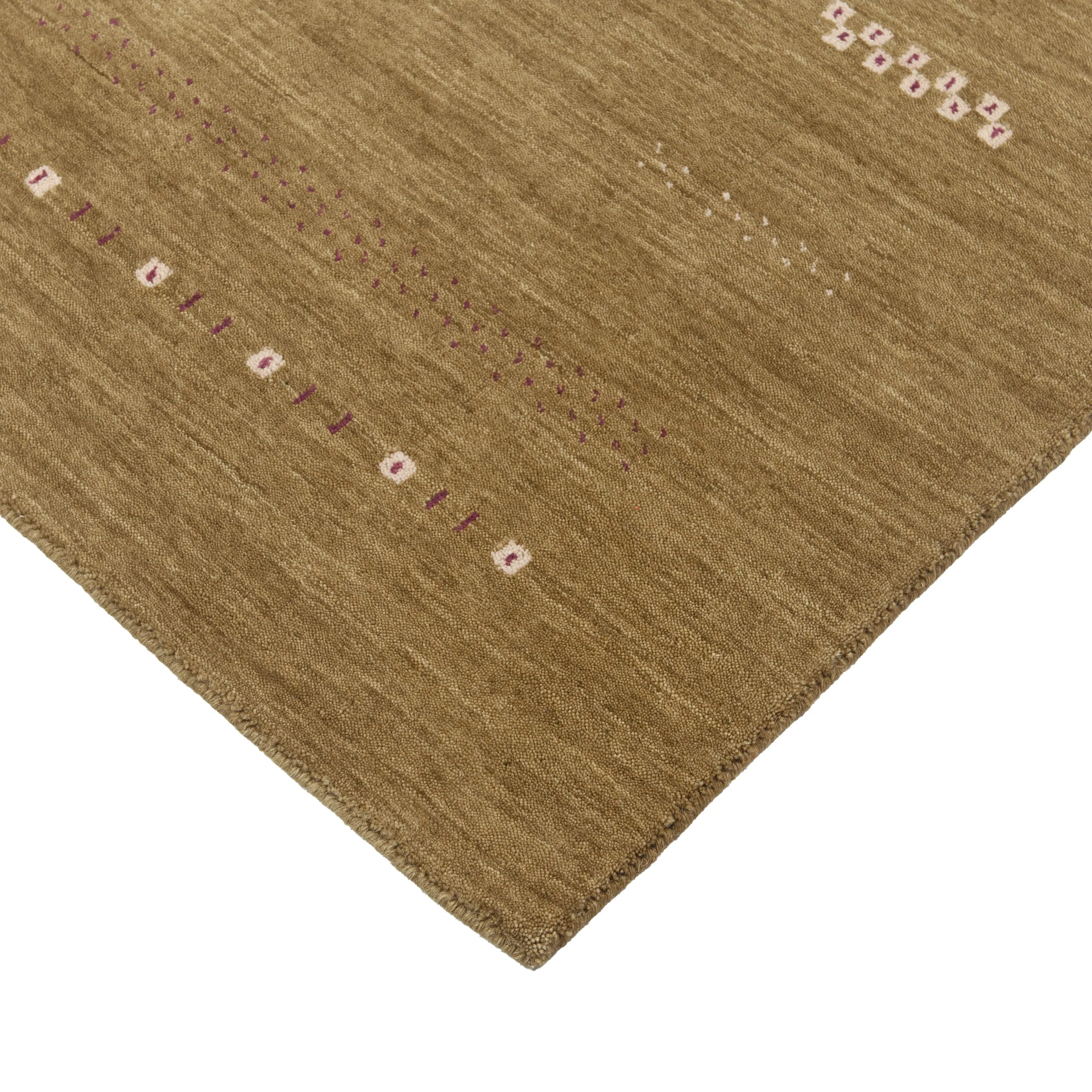 Green Solid Indo Gabbeh Rug - 5'2" x 8'3"
