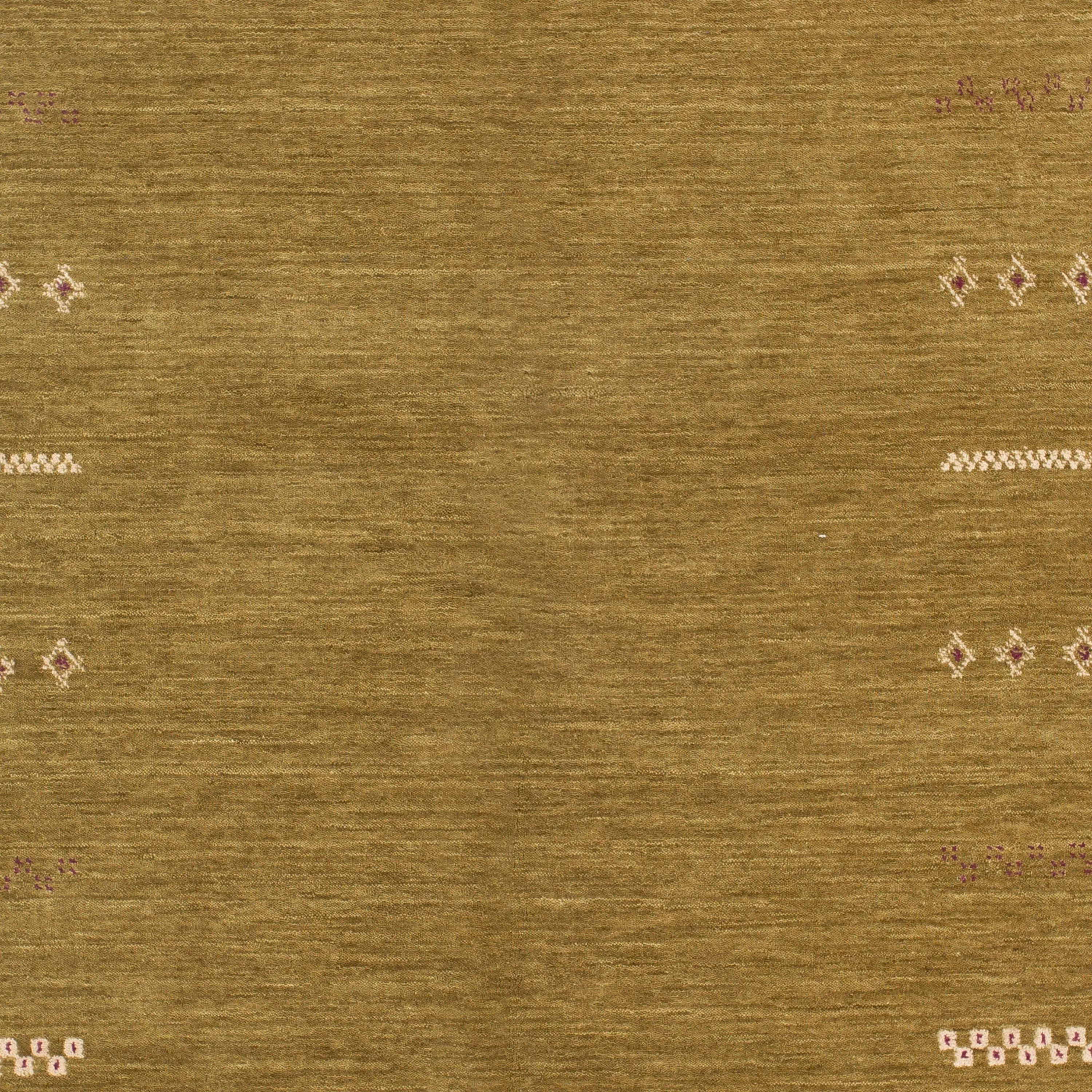 Green Solid Indo Gabbeh Rug - 5'2" x 8'3"