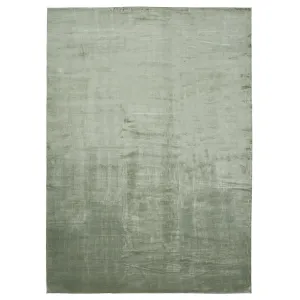 Green Textured Tibetan Silk Rug - 13' x 18'