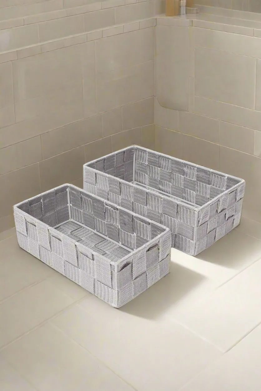 Grey Storage Basket Set (2 Piece)