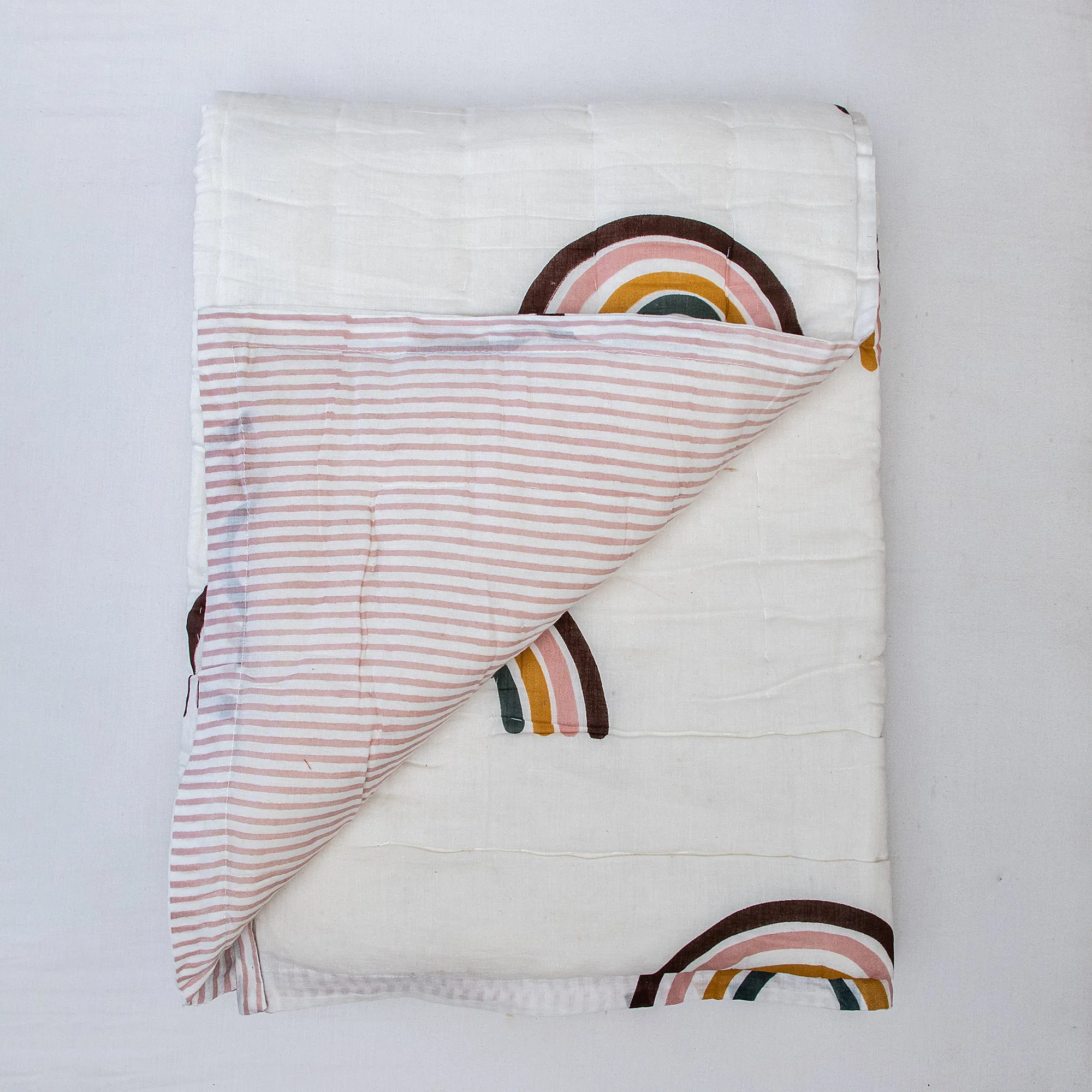 Hand Block Printed Mulmul Cotton Baby Wrap Blanket
