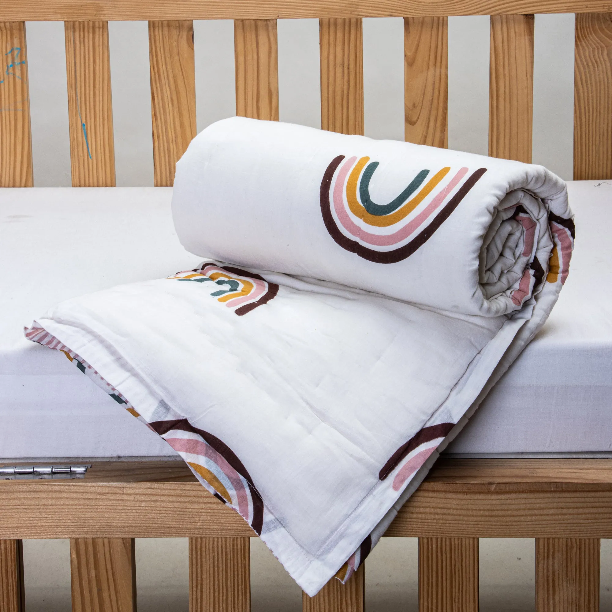Hand Block Printed Mulmul Cotton Baby Wrap Blanket