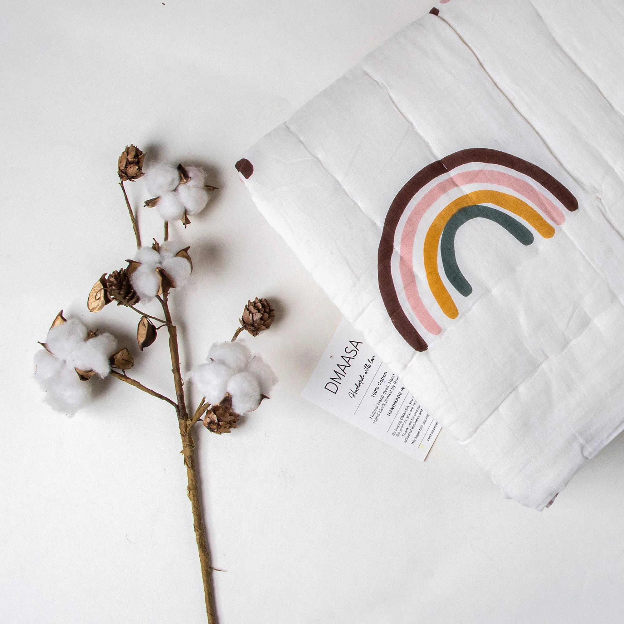 Hand Block Printed Mulmul Cotton Baby Wrap Blanket
