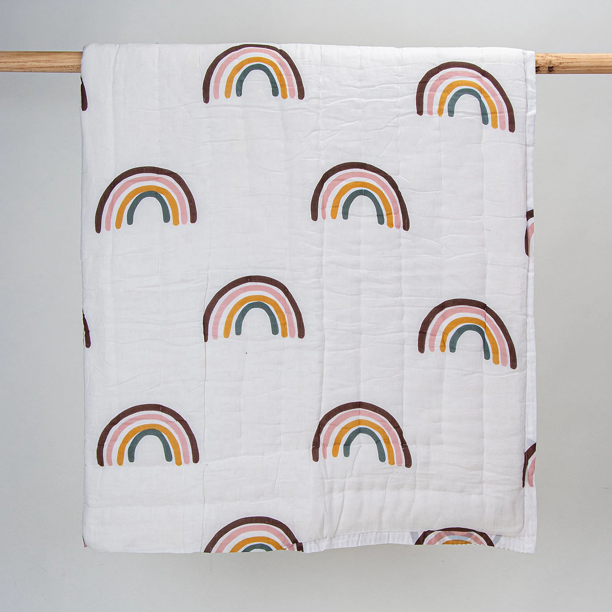 Hand Block Printed Mulmul Cotton Baby Wrap Blanket