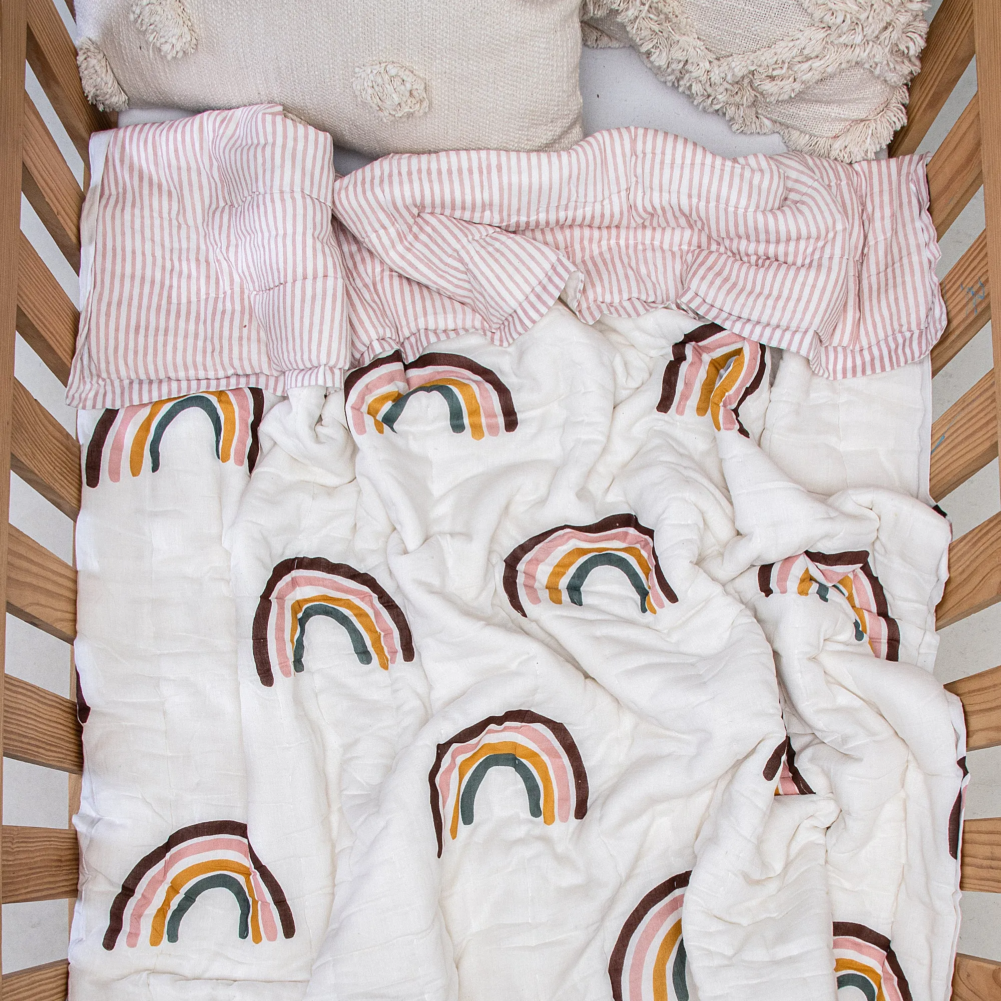 Hand Block Printed Mulmul Cotton Baby Wrap Blanket