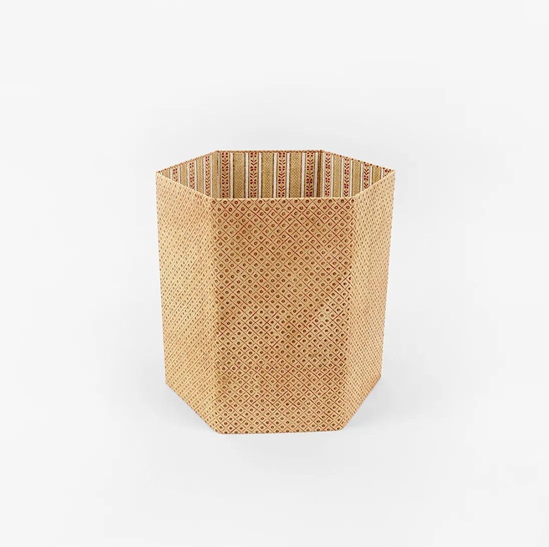 Hand Marbled Hexagon Collapsible Basket