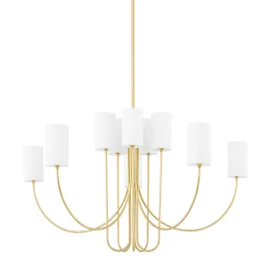 Harlem 10 lights Chandelier Brass finish