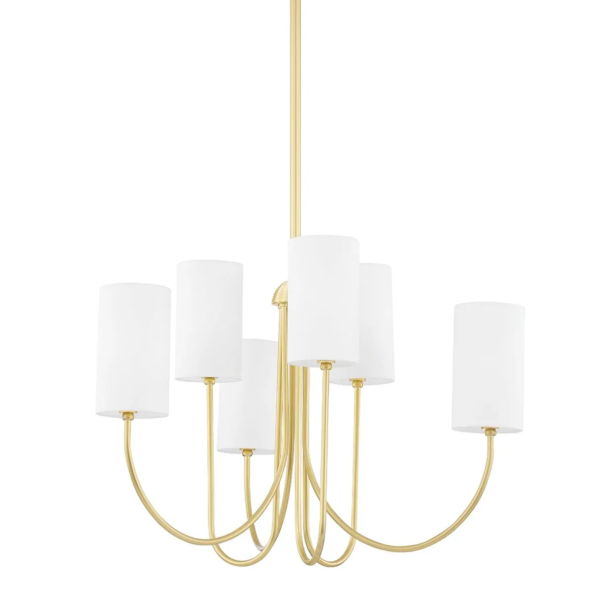 Harlem 6 lights Chandelier Brass finish