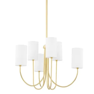 Harlem 6 lights Chandelier Brass finish