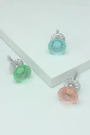 Harrison Crystal Glass Flower Swirl Pull Knobs