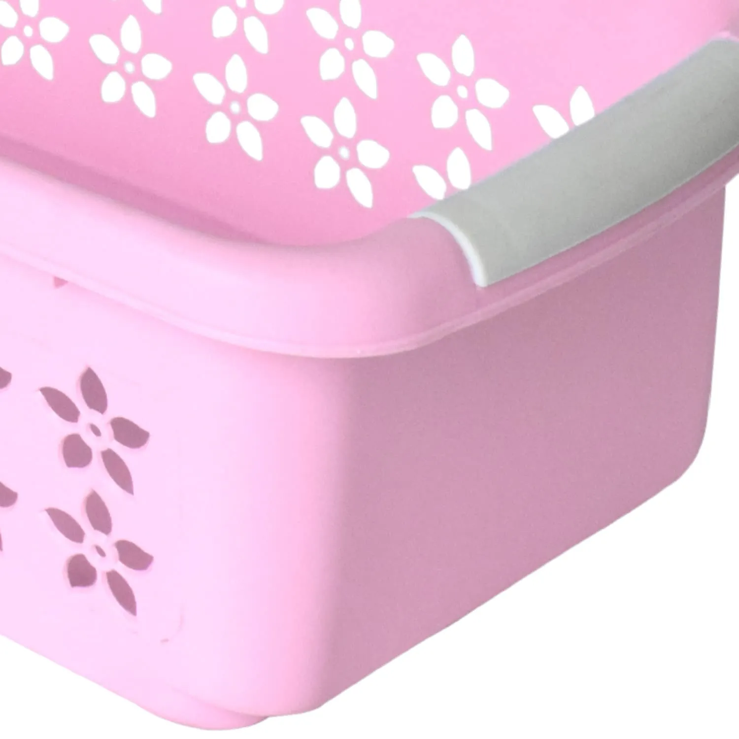 Heart Home Multipurpose Rectangle Shape Plastic Storage Basket for Kitchen, Fruit Basket, Office Table, Storage Organizer Large Pack of 2 (Pink)