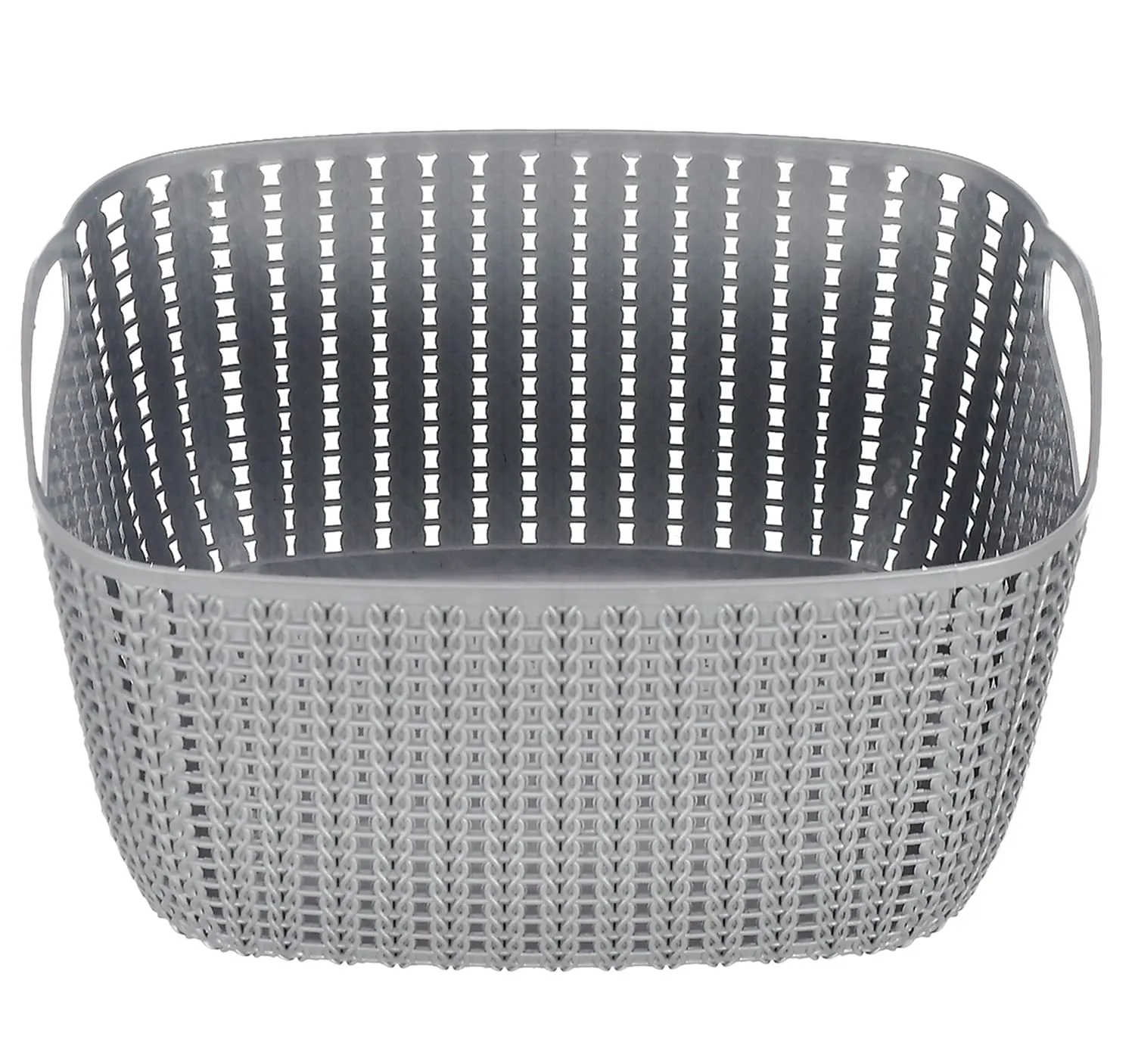 Heart Home Multipurposes Large M 30 Plastic Basket, Organizer For Kitchen, Countertops, Cabinets, Bathroom With Lids- Pack of 4 (Grey) -46HH020