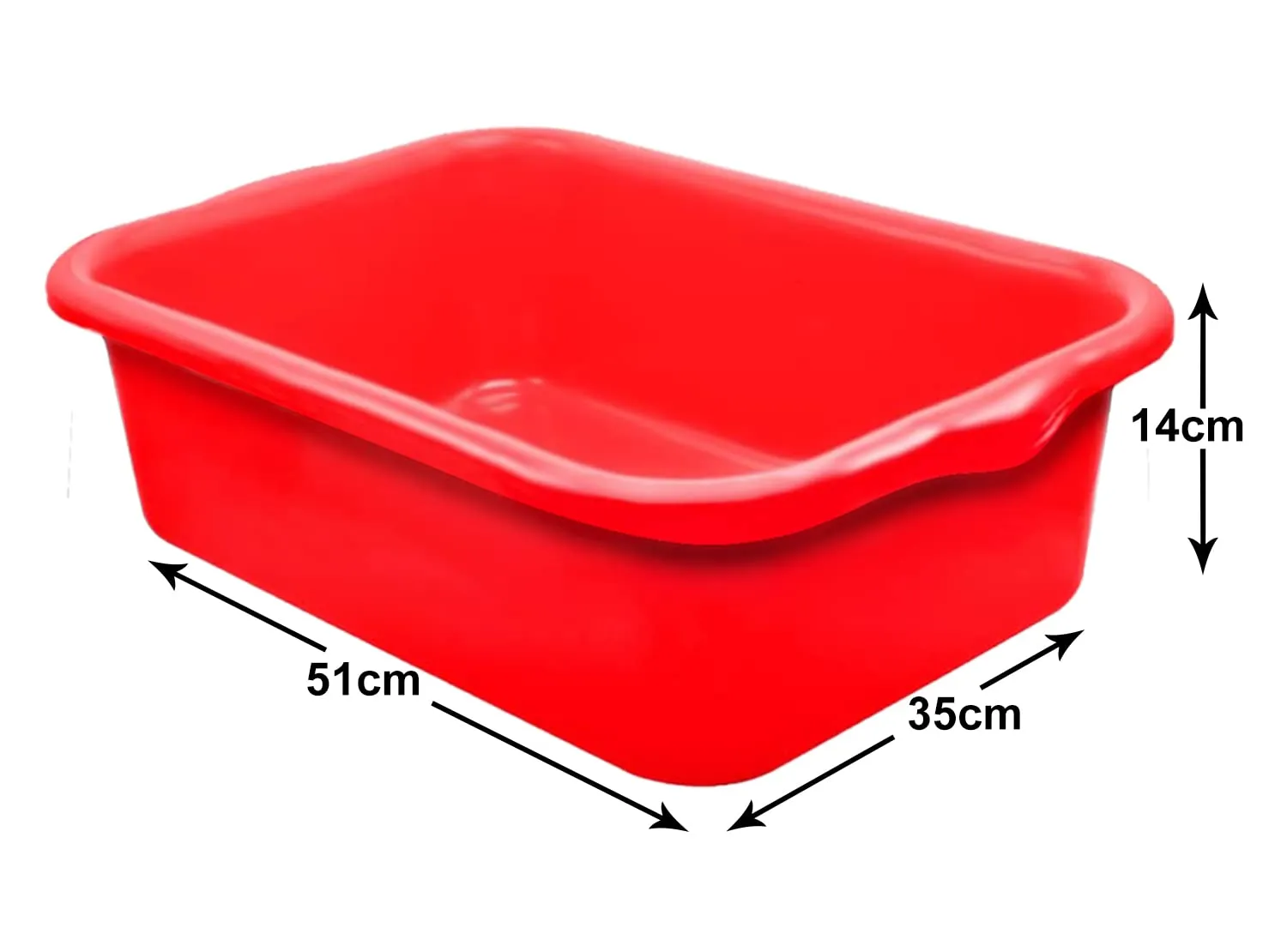 Heart Home Multiuses Rectangular Plastic Extra Large Tray, Organizer (Red)