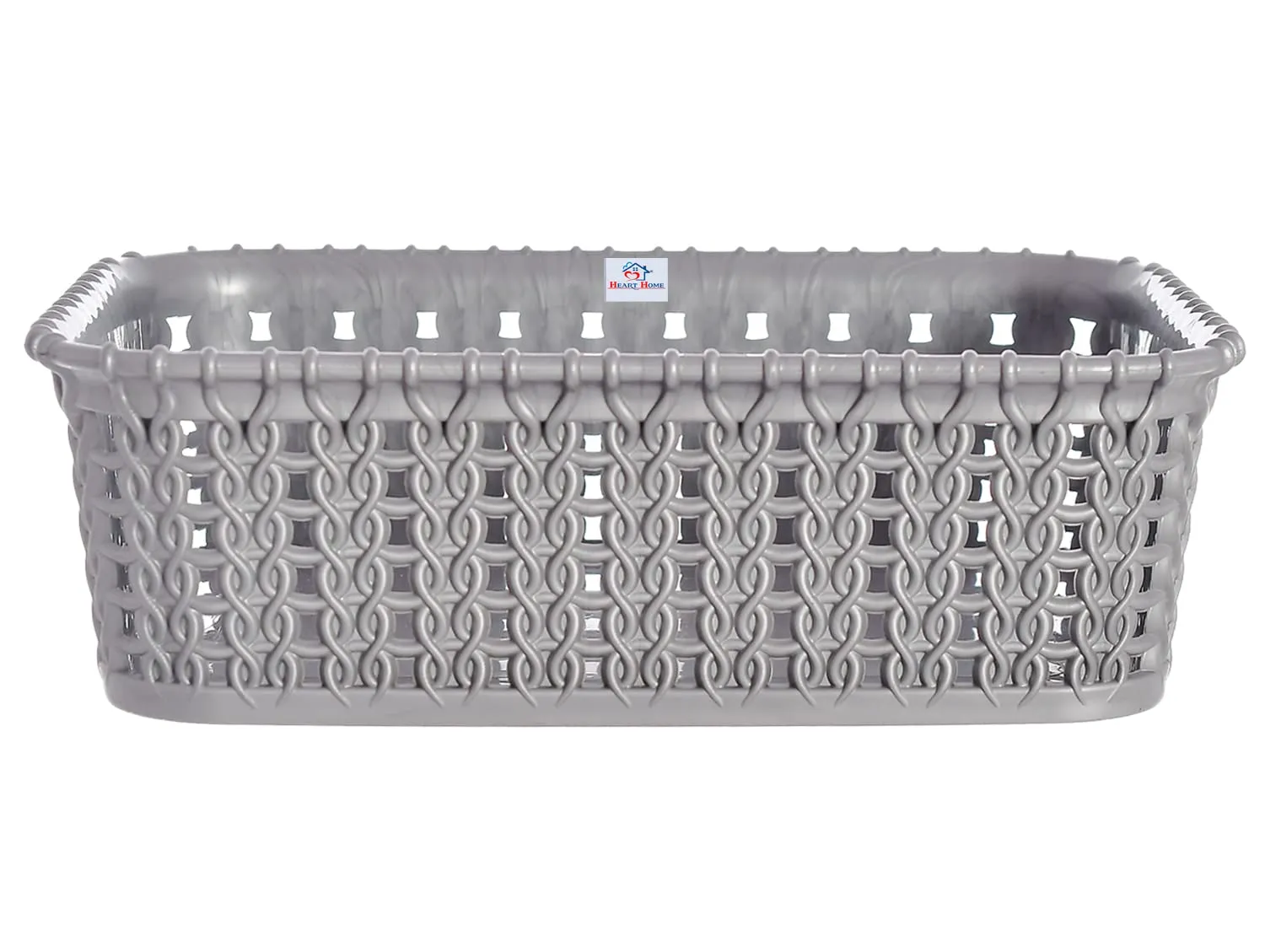 Heart Home Multiuses Small M 15 Plastic Tray/Basket/Organizer Without Lid- Pack of 4 (Grey) -46HH0123