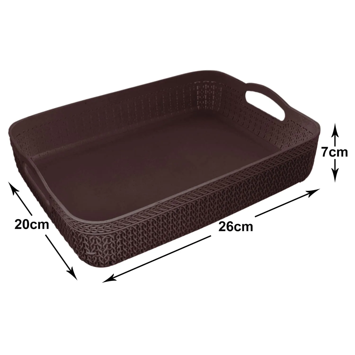 Heart Home Q-3 Designer Plastic Storage Basket For Store Fruits, Vegetables, Magazines, Cosmetics, Stationary Pack of 2 (Green)-50HH01476