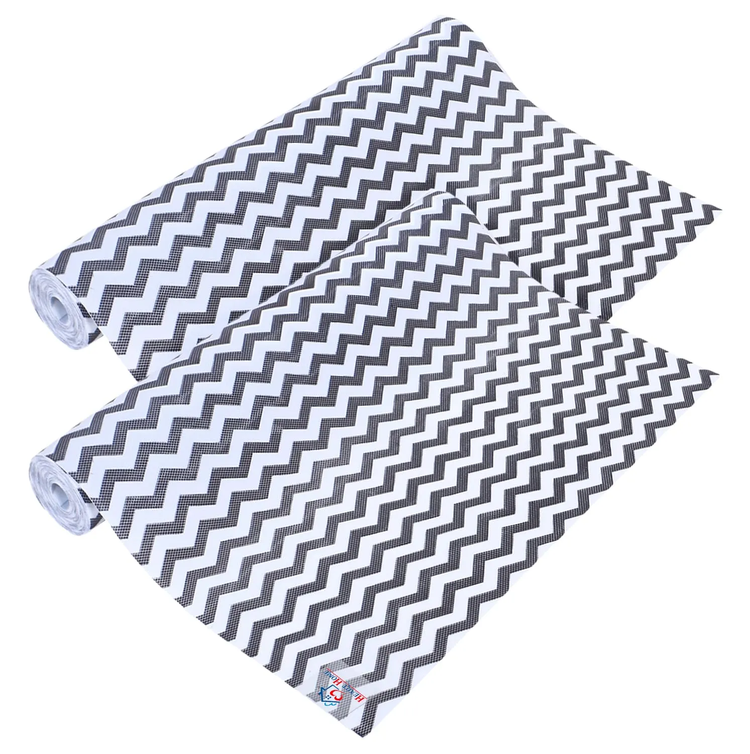 Heart Home Shelf Liner | EVA Kitchen Cabinet Shelf Mat | Anti-Slip Bathroom Mat | Fridge Mat | Table Mat | Zig Zag Design Wardrobe Mat | 3 Meter | Pack of 2 | Black