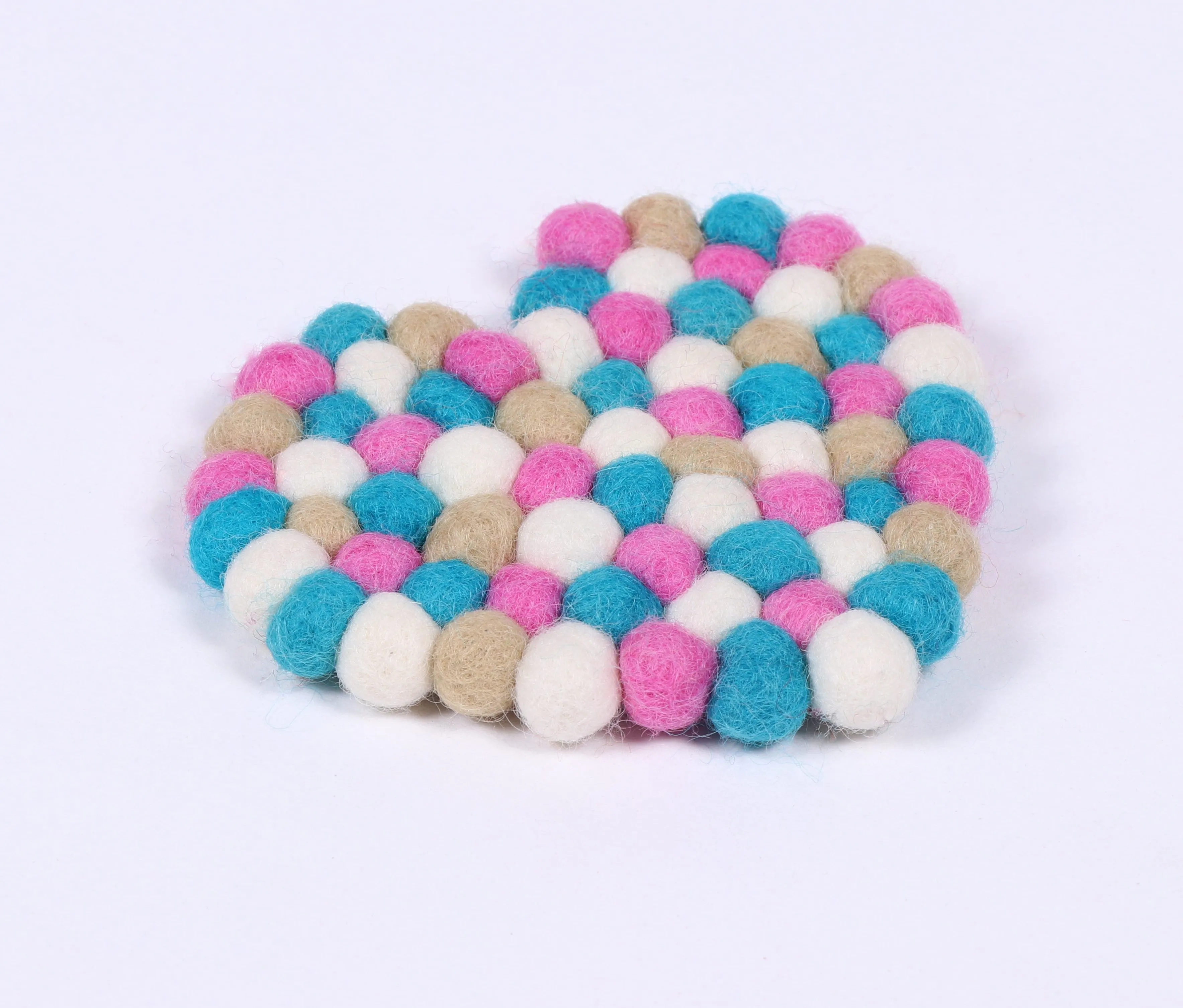 Heart shaped ball coaster/Handmade felt ball coaster